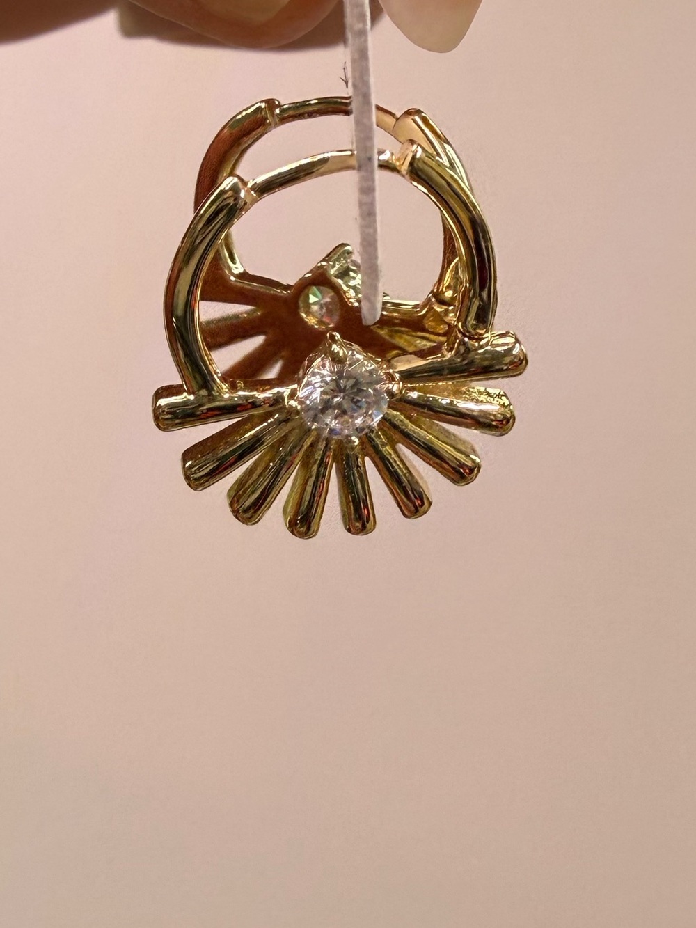 18k GP Sunburst Hoop Earrings